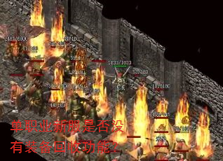单职业新服是否没有装备回收功能? 单职业新服是否没有装备回收功能?