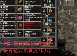 如何快速提升变态传奇世界私服角色战斗力? 如何快速提升变态传奇世界私服角色战斗力?